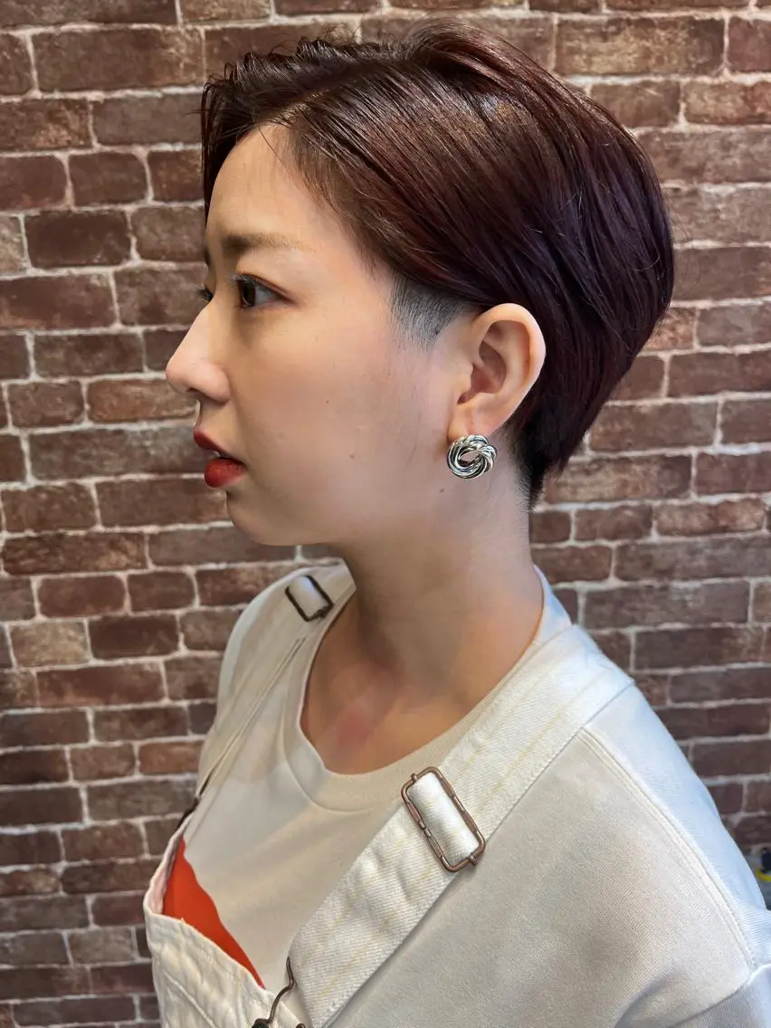 ショート カラー パーマ ヘアアレンジ メンズ キッズ ネイル マツエク・マツパ アイブロウ メンズパーマ ブラウンカラー ケアカラー 透明感カラー ピンクカラー 久木原 ゆりのヘアスタイル