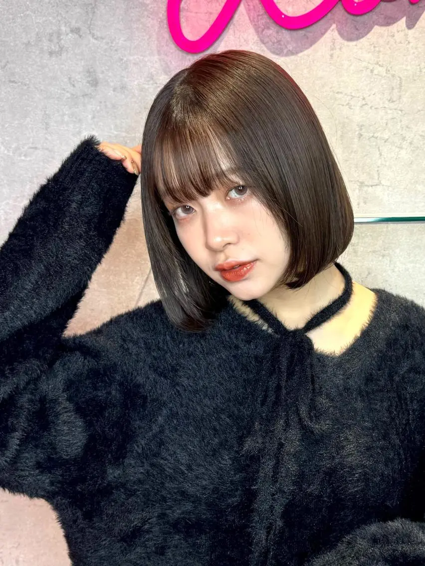 ショート カラー ボブ くせ毛 髪質改善 韓国風ヘア レイヤーカット 🌹艶ボブの達人🌹 SYOHEIのヘアスタイル