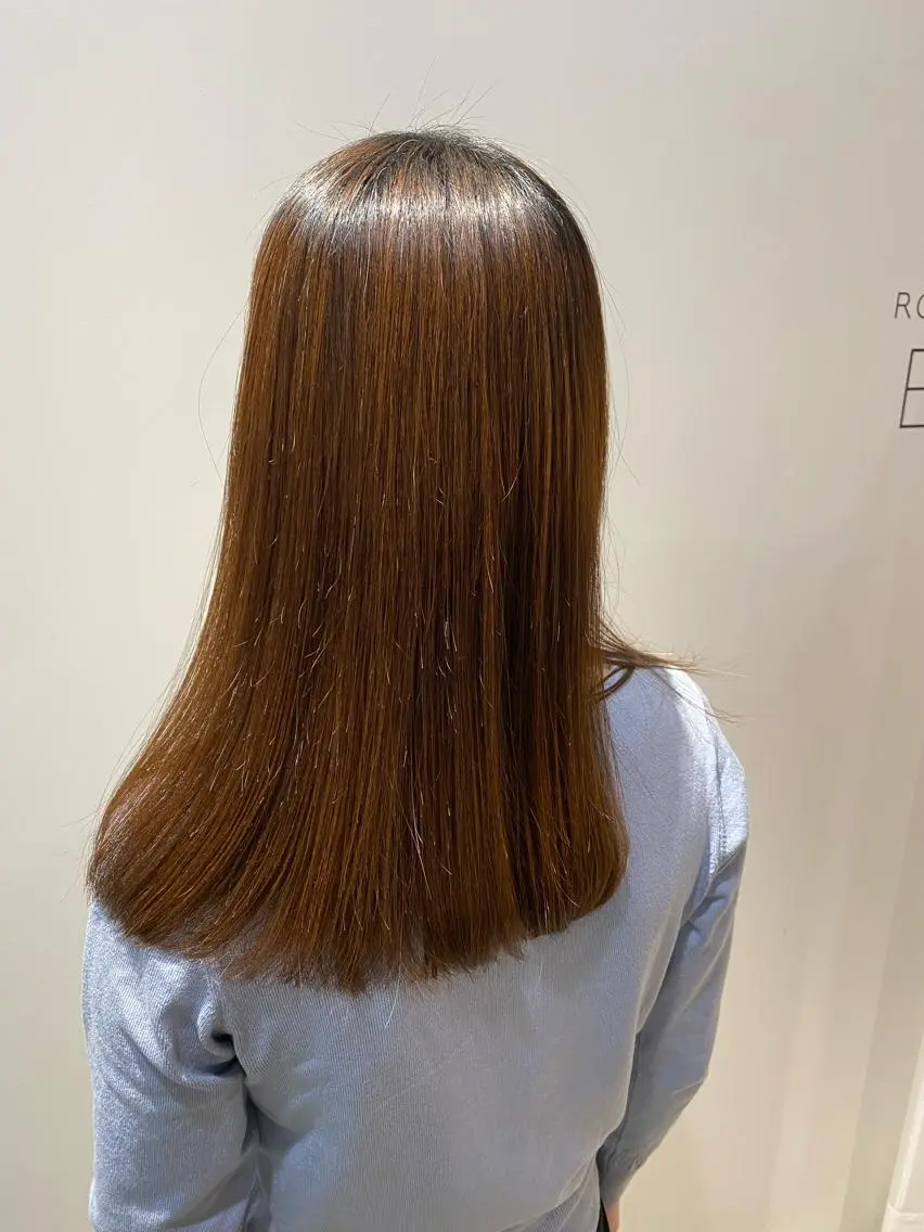 セミロング パーマ 髪質改善 ストレートパーマ カット 縮毛矯正 トリートメント 田中 アキオのヘアスタイル