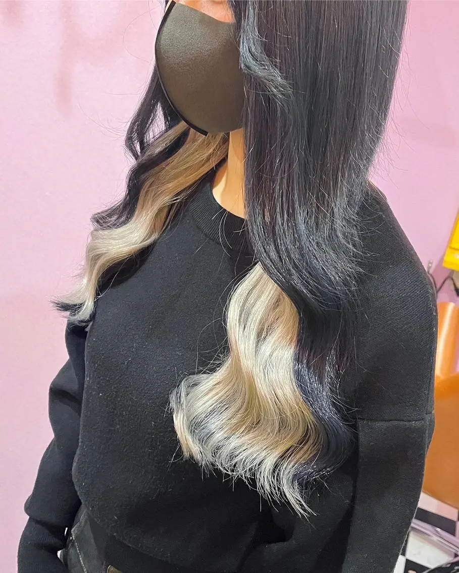 ロング NON ちび編み・シールのヘアスタイル