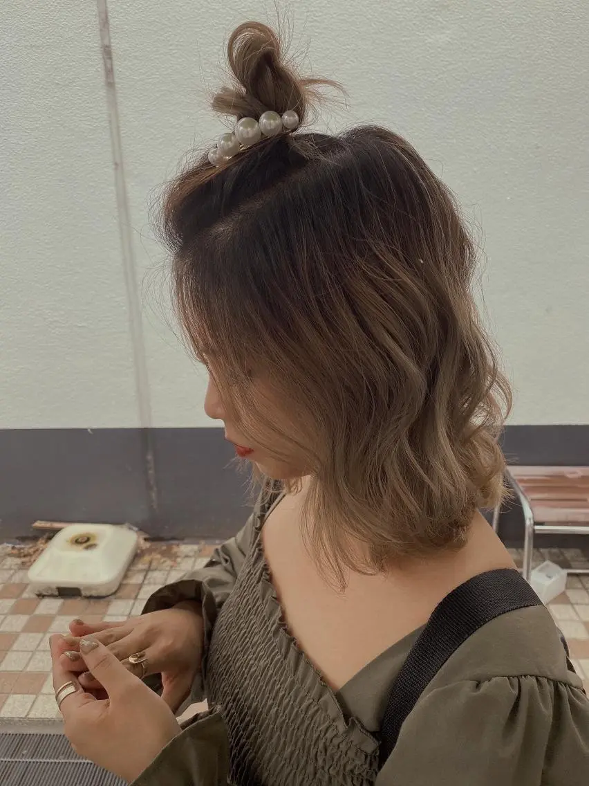 ミディアム ヘアアレンジ カット パーマ トリートメント ヘアセット 🌻井上 マリー🌻のヘアスタイル