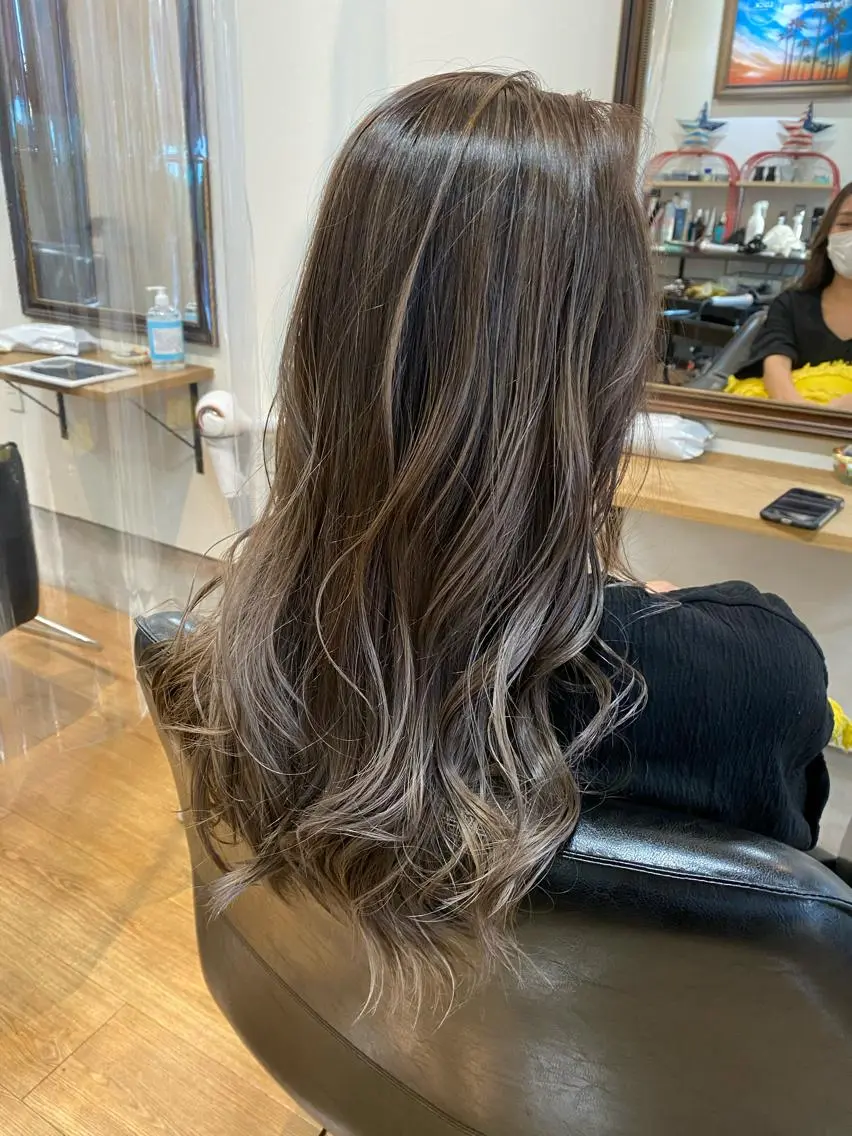 セミロング カラー 馬場 涼平のヘアスタイル
