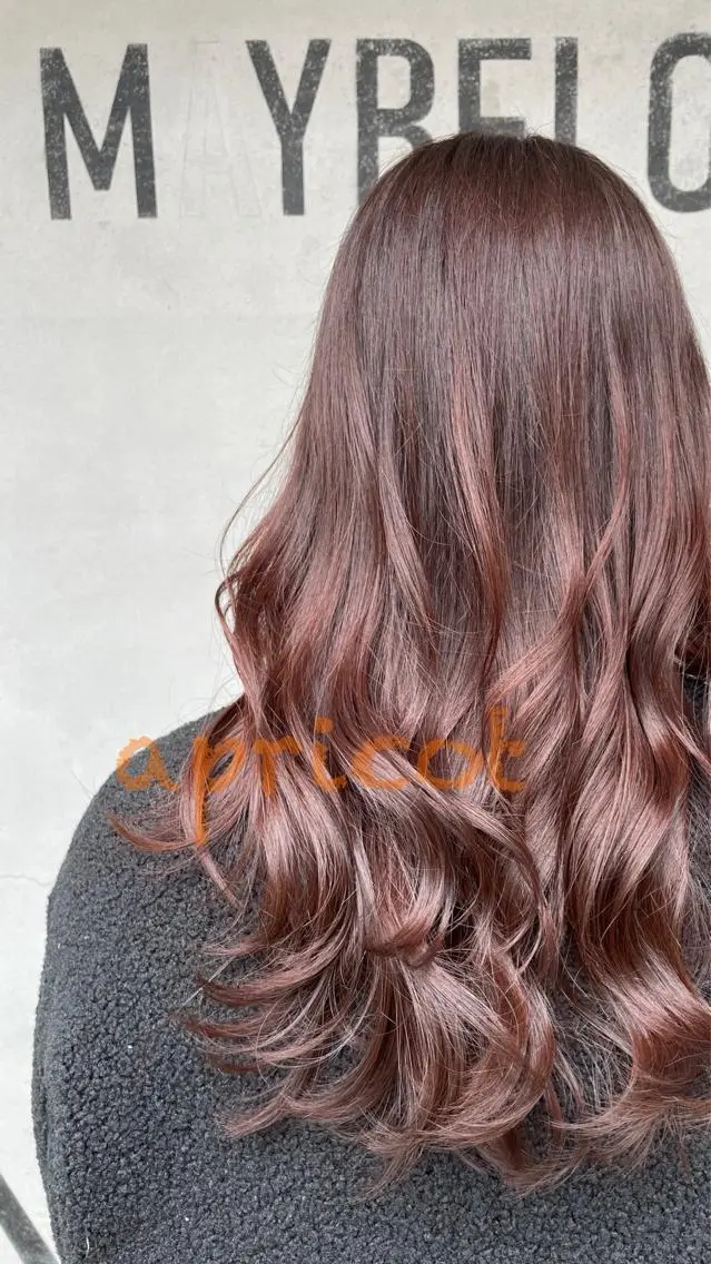 セミロング カラー オレンジ カット ヘアカラー トリートメント 中村 幸子のヘアスタイル