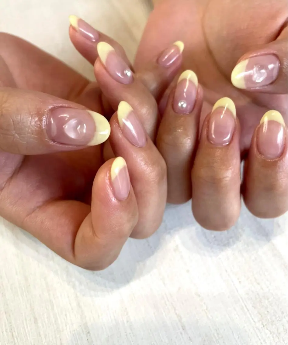 ネイル アートネイル ハート シンプルネイル spell nailのネイルデザイン