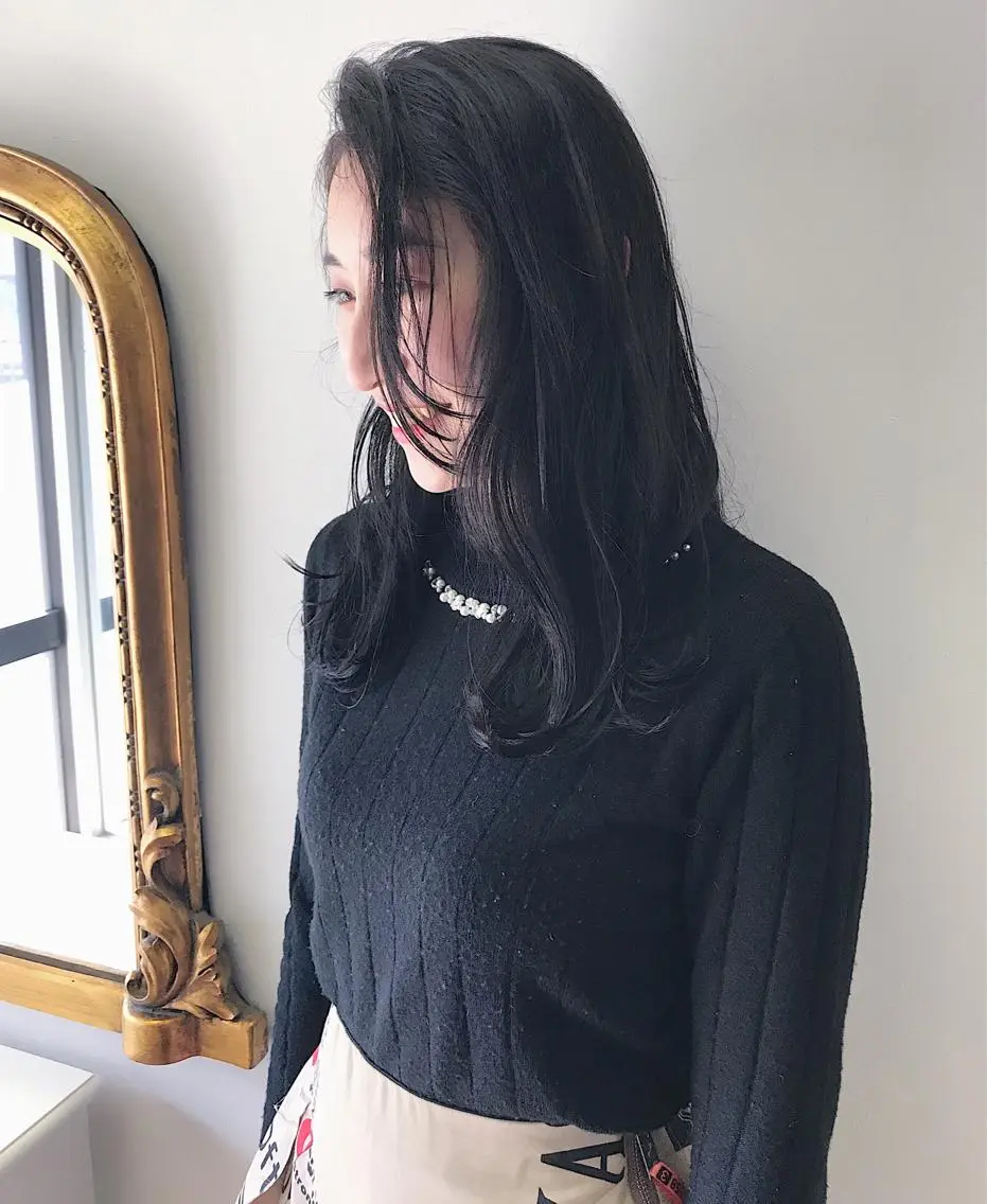 ロング アッシュ 丹羽大喜 縮毛矯正/美髪矯正のヘアスタイル