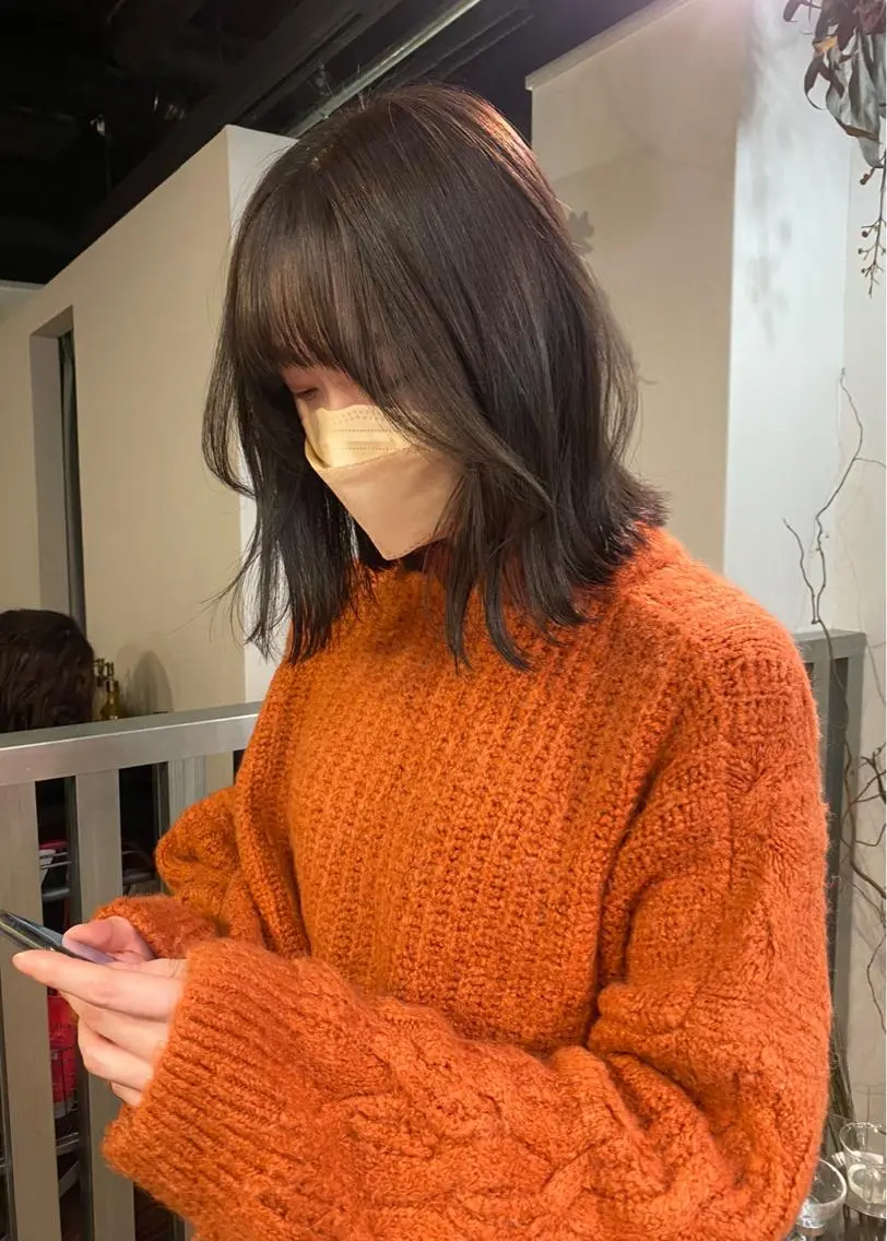 ミディアム カラー ヘアアレンジ ベージュカラー オリーブベージュ ウルフカット モデル募集中！ミカのヘアスタイル