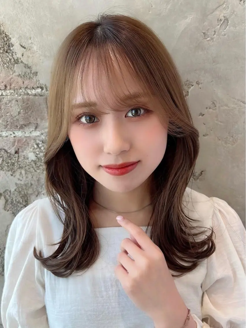 ロング カラー ベージュカラー ブラウンカラー くびれヘア 髪質改善 ロング 🧡くびれヘア/前髪 顔周り🧡久原結衣のヘアスタイル
