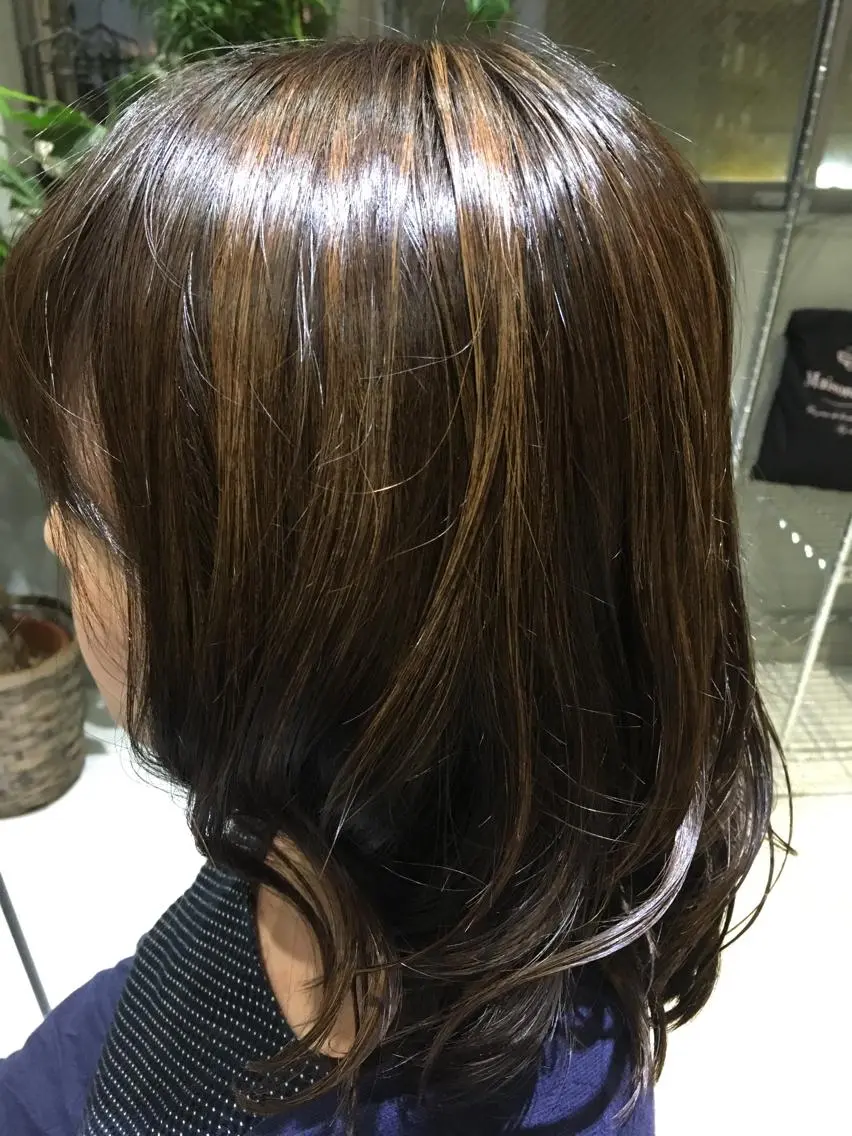 ミディアム カラー くまがい みゆ【edge.】のヘアスタイル