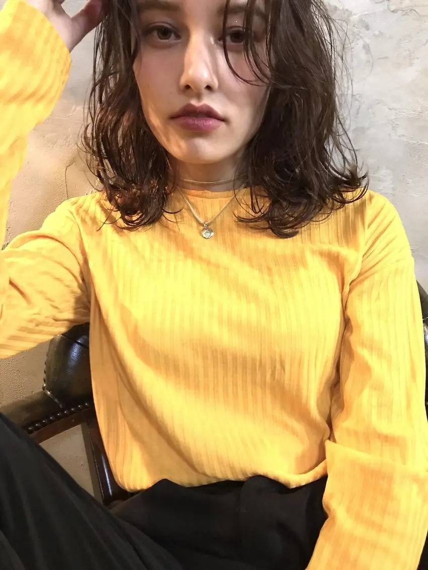 セミロング カラー カット ヘアカラー トリートメント 一ノ瀬 暁のヘアスタイル
