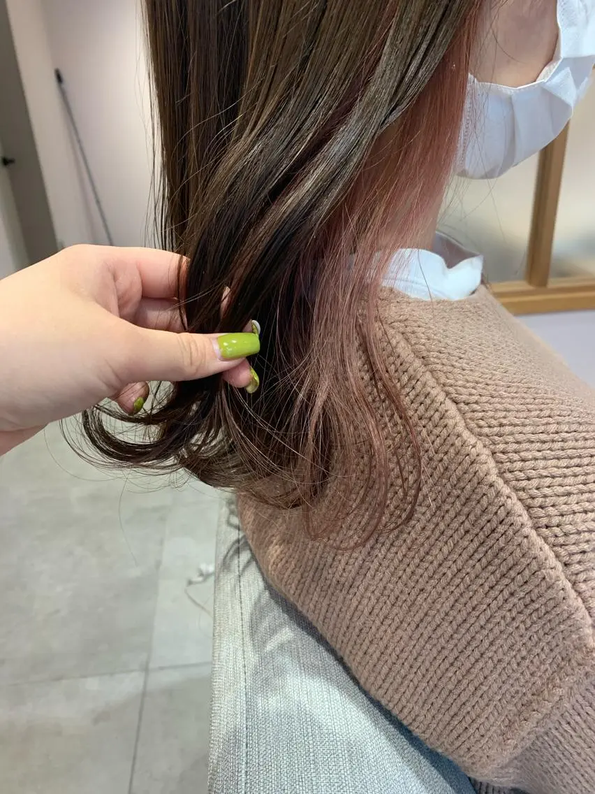 カラー ベージュカラー ピンクカラー ピンクベージュ rio .のヘアスタイル