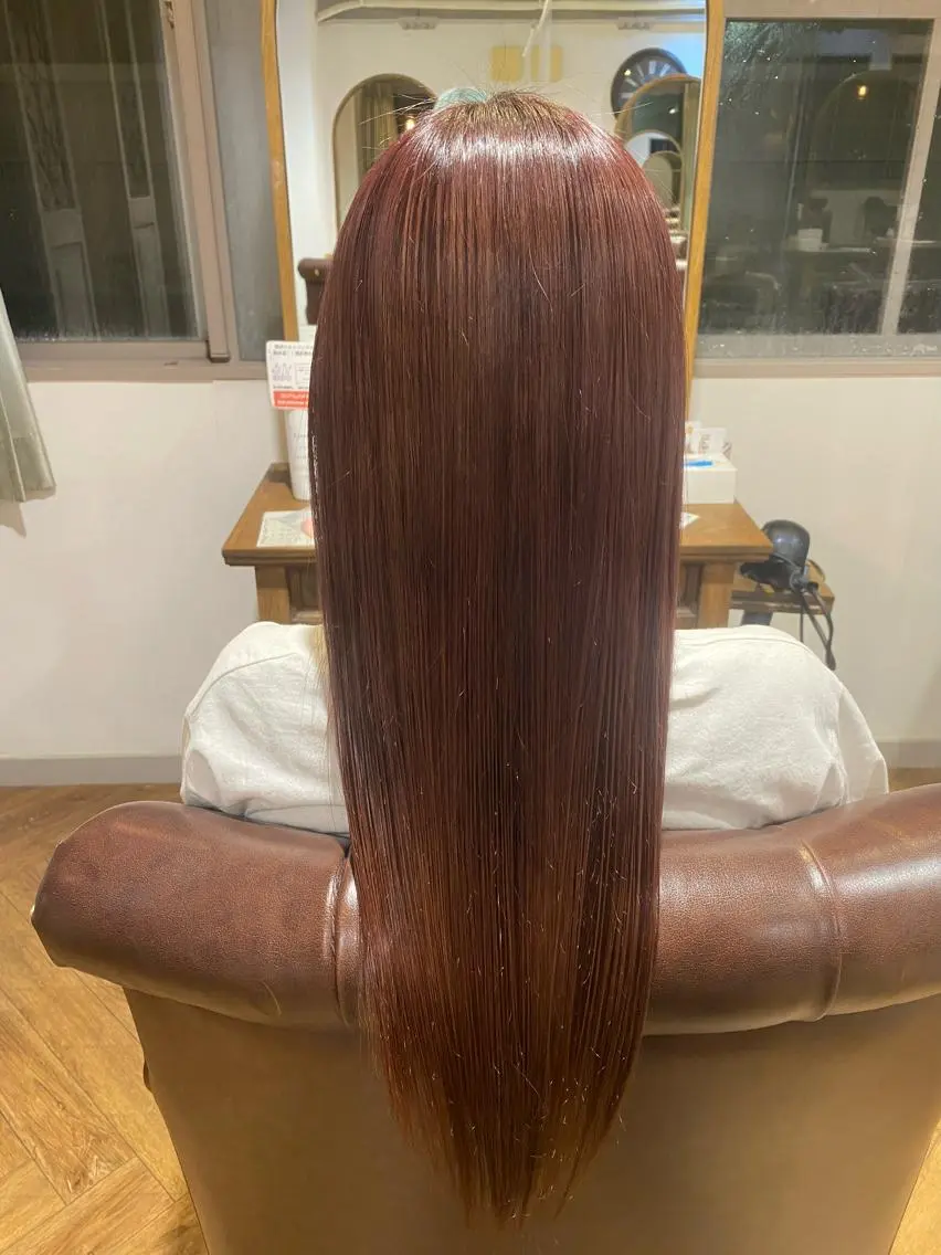ロング カラー ブラウンカラー ピンクカラー ピンクブラウン 馬渕 拓海のヘアスタイル