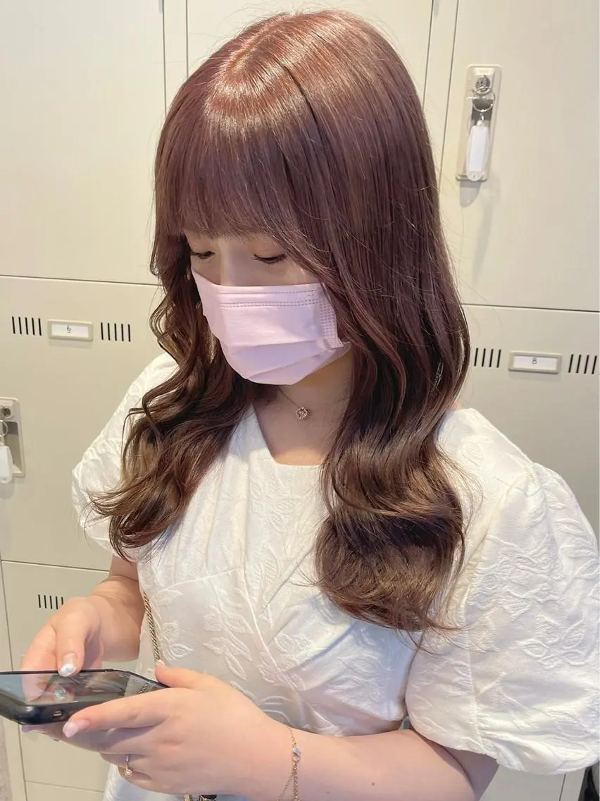 ミディアム カラー パーマ ヘアアレンジ メンズ キッズ ネイル マツエク・マツパ アイブロウ 似合わせカラー♡髪質 改善🎀サトカ🍒のヘアスタイル