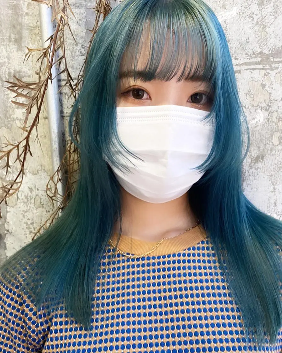 ロング カラー ヘアアレンジ 顔周りカット 福岡似合わせレイヤー /ウルフ/ハイトーンのヘアスタイル