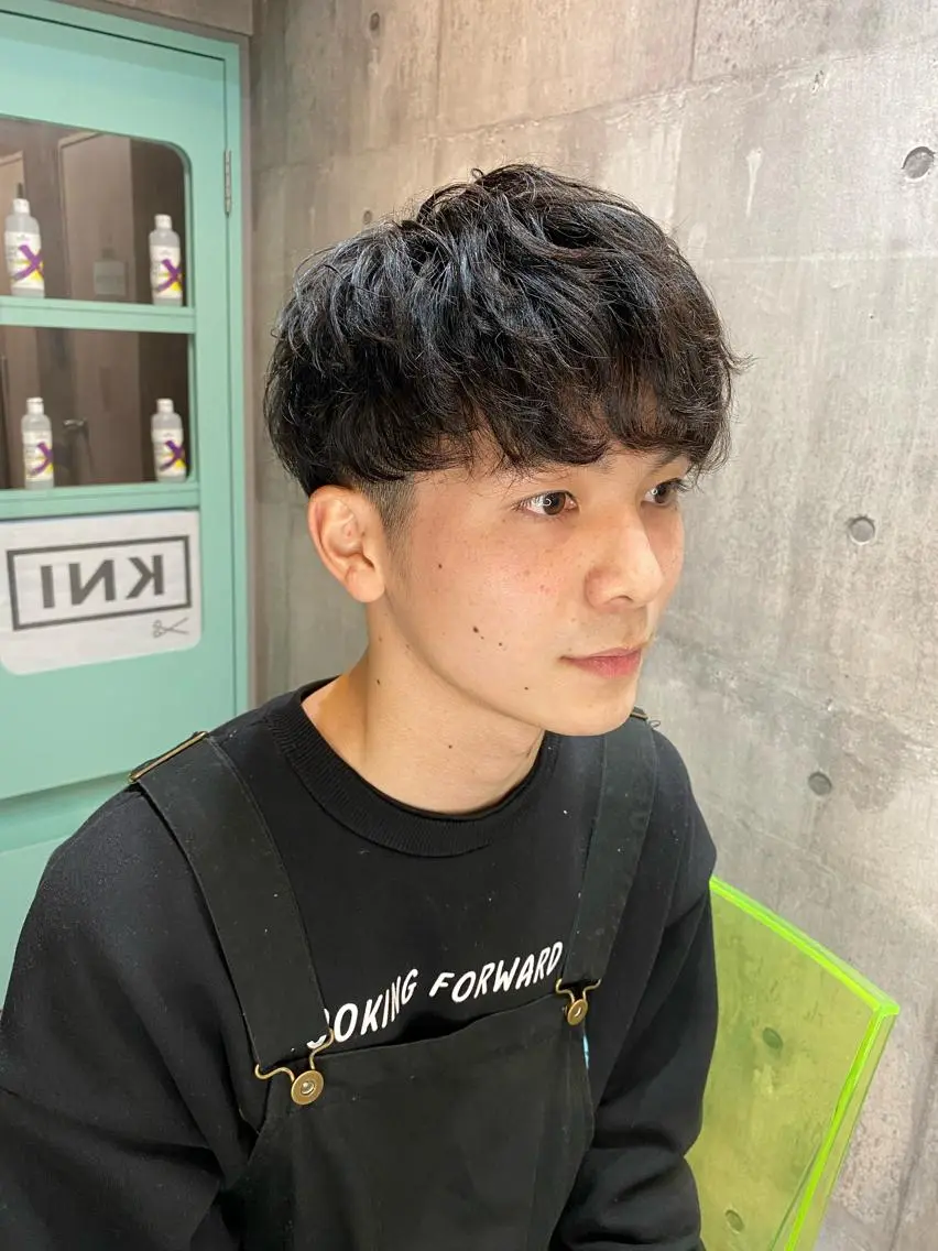 パーマ メンズ 艶髪サラサラカラー 🌈前原健吾のヘアスタイル