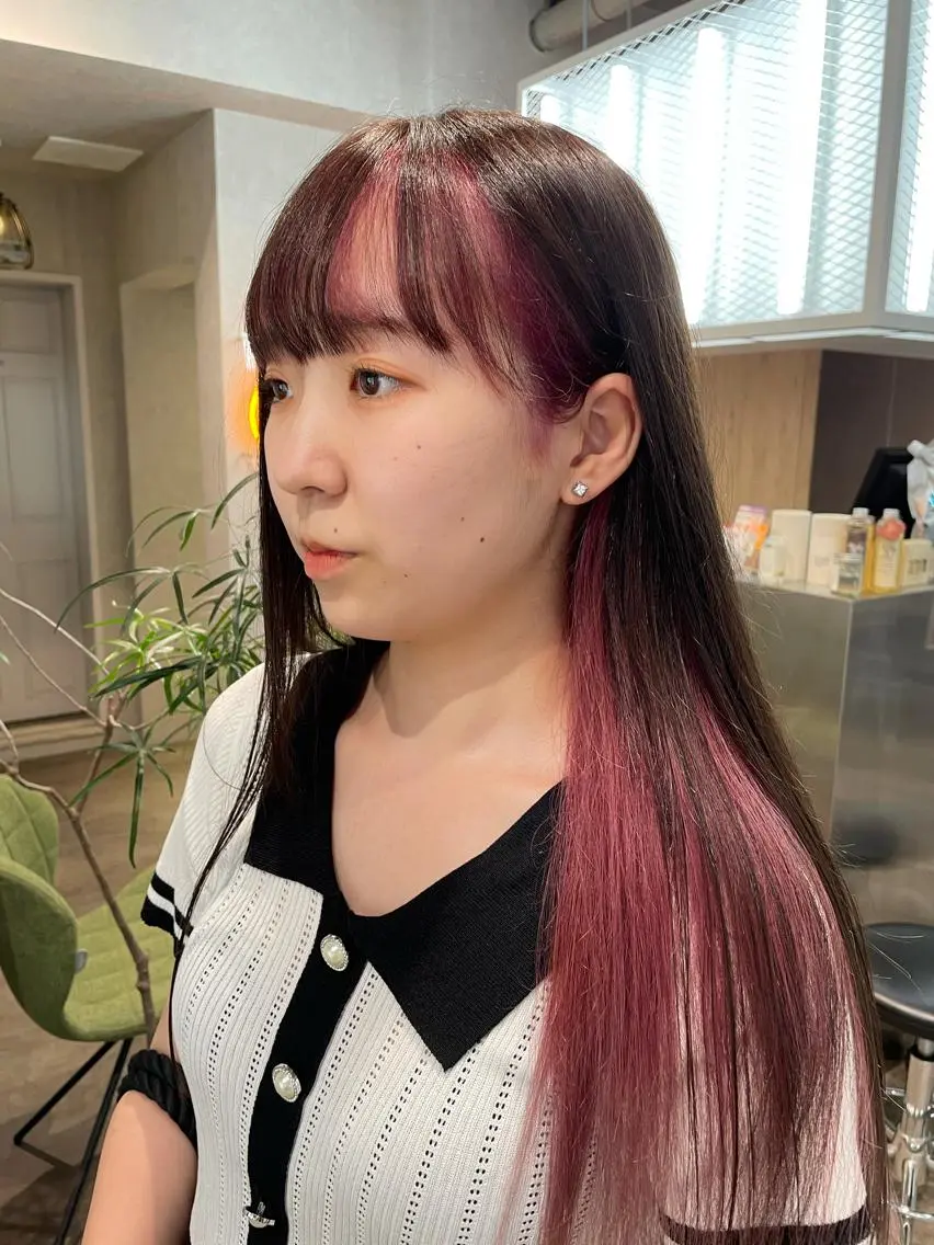 ロング カラー ブリーチ ケアブリーチ ピンクカラー ヘアカラー ナチュラル透明感🌱 小山美樹子のヘアスタイル