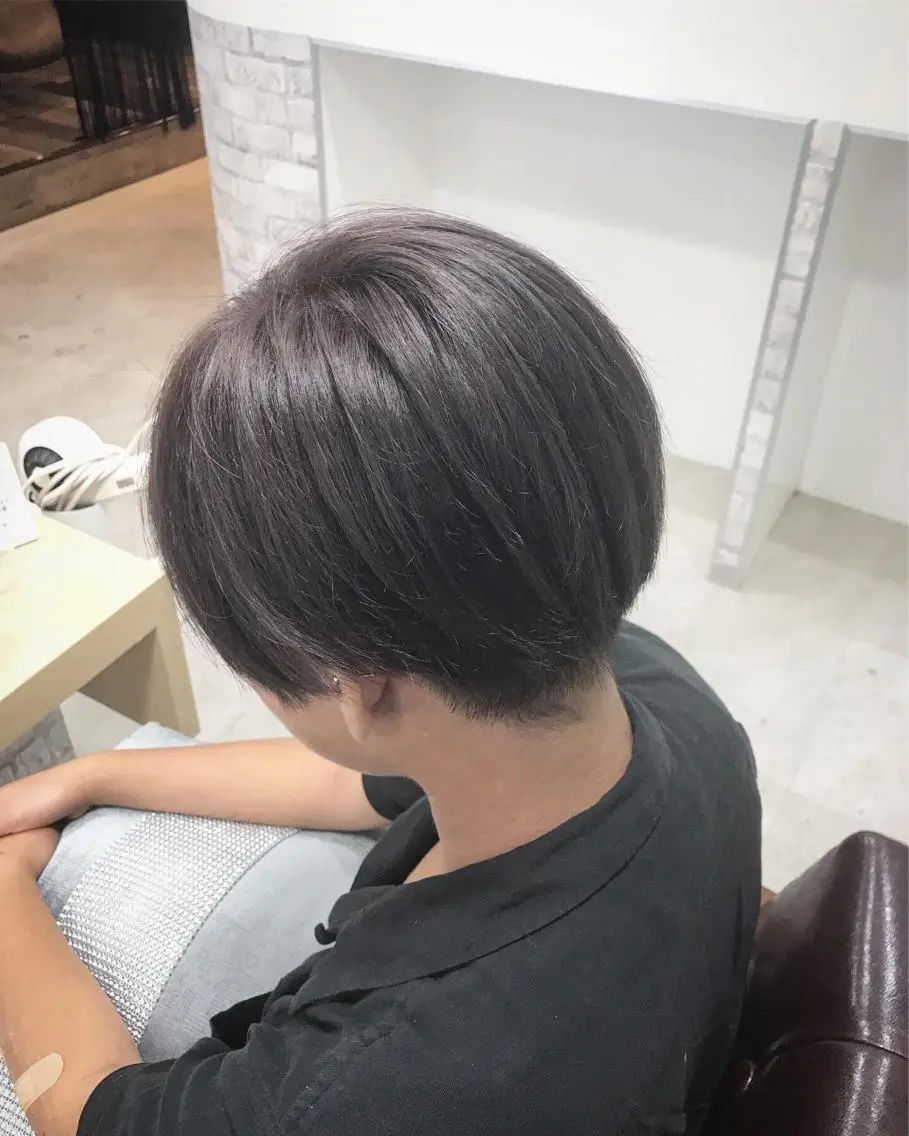 ショート カラー アッシュ ブリーチ ラベンダーカラー ラベンダーアッシュ ヘアカラー トリートメント マンツーマン/透明感 foi hairのヘアスタイル
