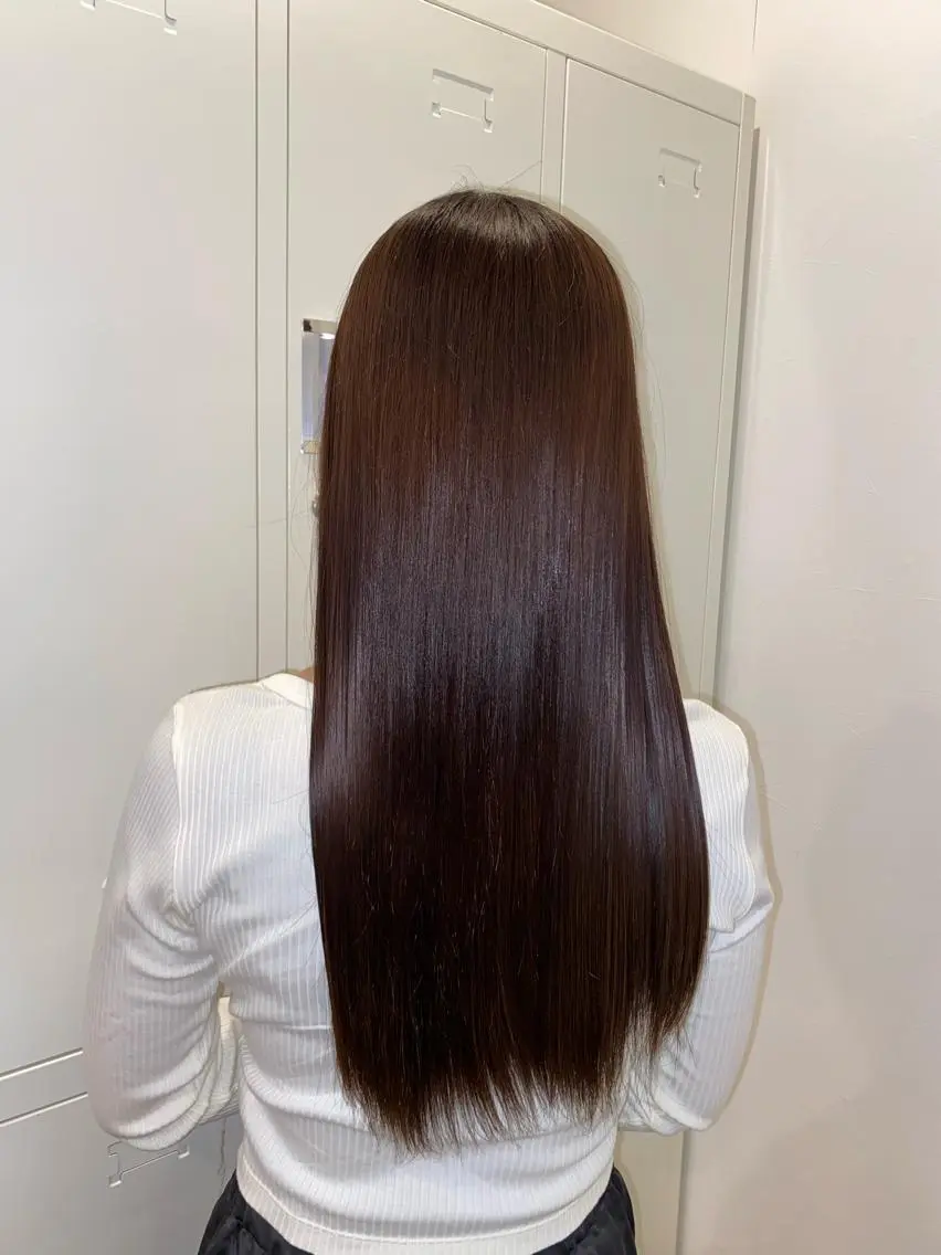 ロング カラー ブリーチ ケアブリーチ 透明感カラー ダブルカラー イヤリングカラー ヘアカラー トリートメント 酸性ストレート/ブリ ーチなしWカラー河本のヘアスタイル