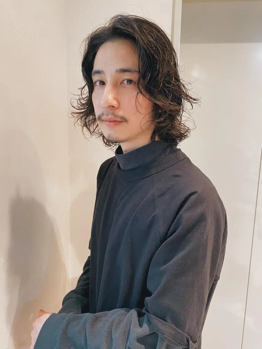 ミディアム カラー パーマ ボブパーマコテ巻き風 パーマNo1深江秀平のヘアスタイル