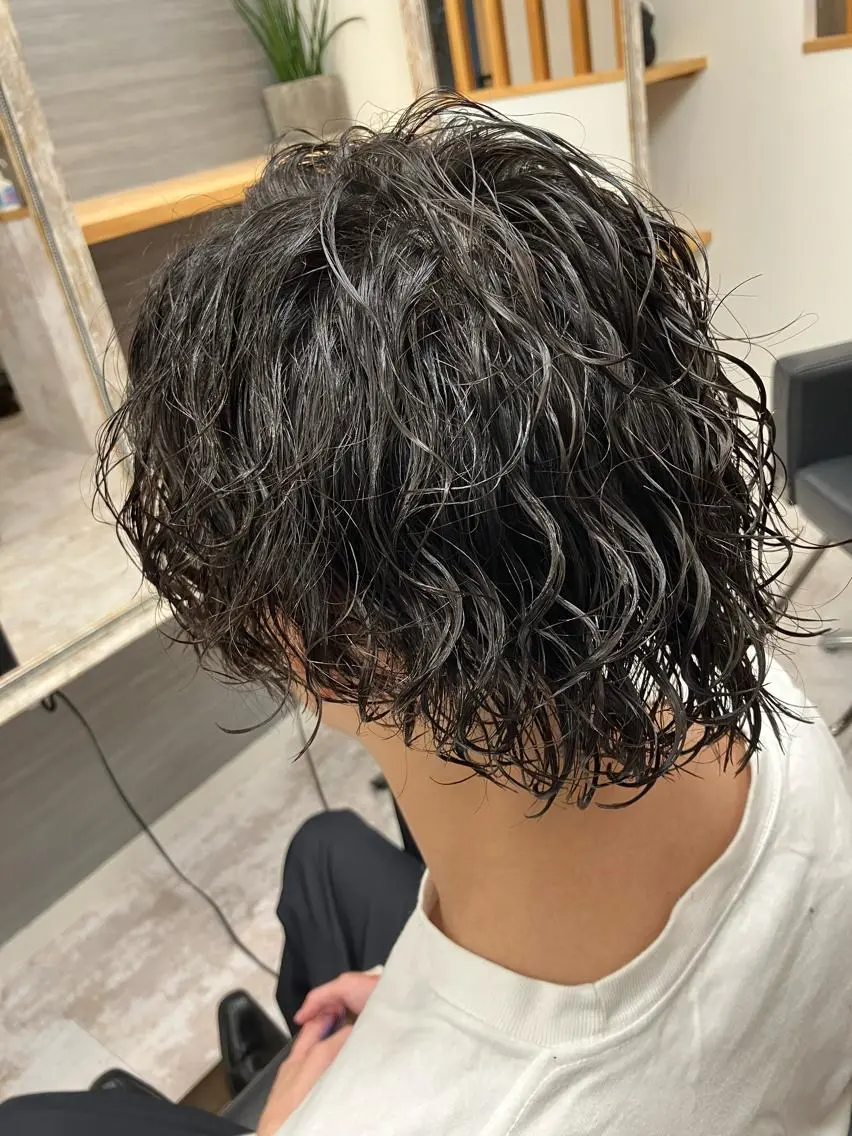 セミロング パーマ メンズ カット パーマ メンズ特化/パーマ/ フェードWATARUのヘアスタイル