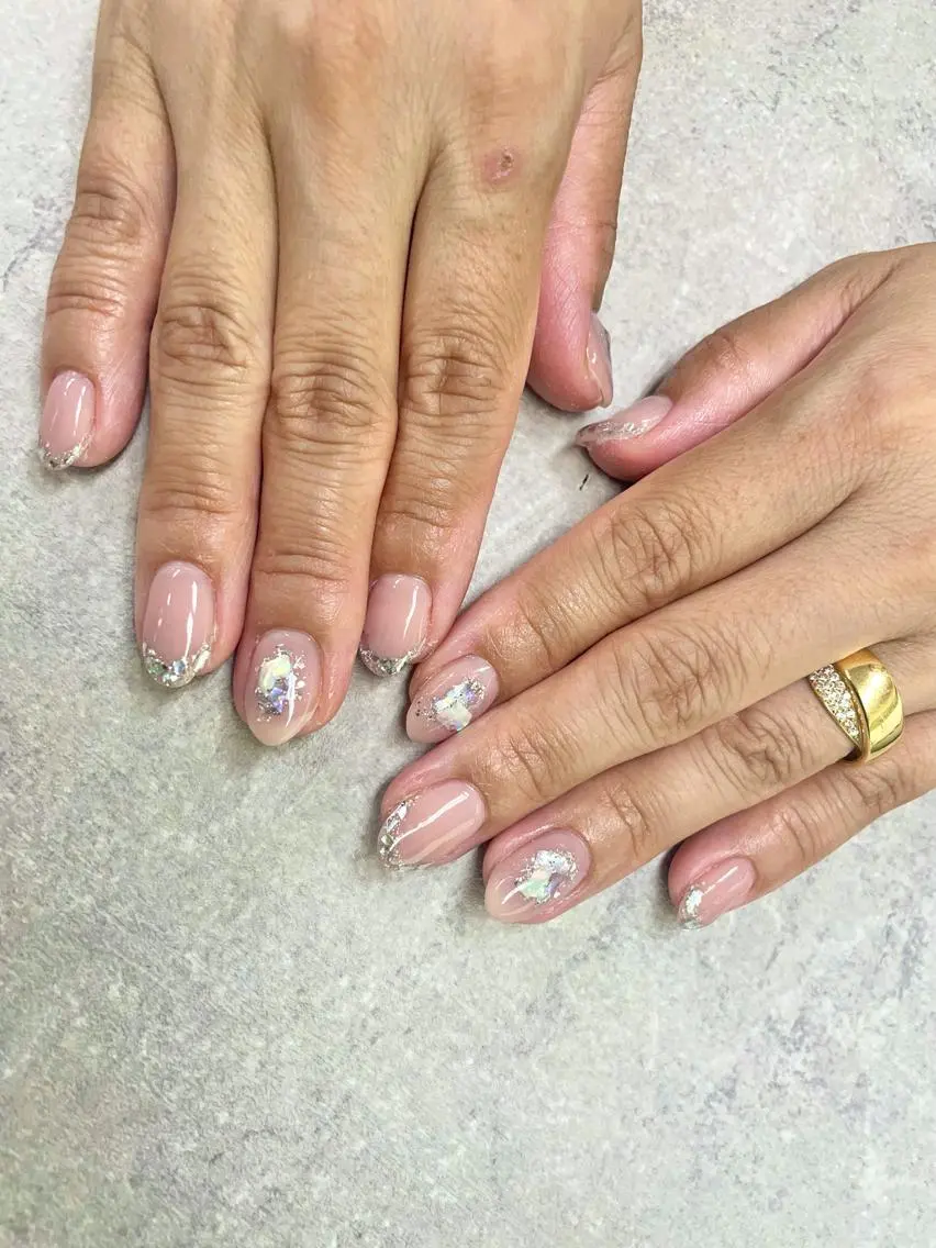 ネイル フレンチネイル ガラスフレンチ ハンドネイル ハンドケア FASTNAIL PLUS 新宿店のネイルデザイン