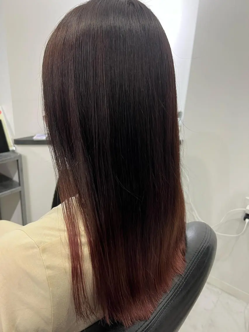 ロング カラー ヘアアレンジ ブリーチ ブラウンカラー グラデーションカラー ピンクカラー ピンクブラウン フウト/メンズカット /メンズパーマのヘアスタイル