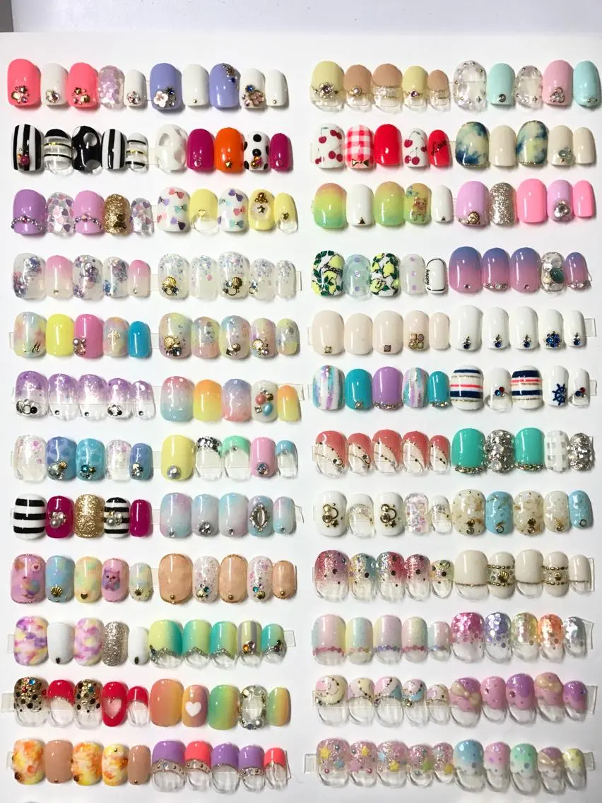 ネイル 春ネイル 渋谷／チップ長さ出し 👑アプレgel-xのネイルデザイン