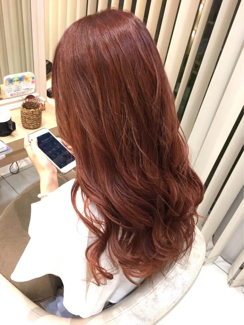 ロング カラー オレンジ 小田原NO1 美容師 飯田飛翔のヘアスタイル