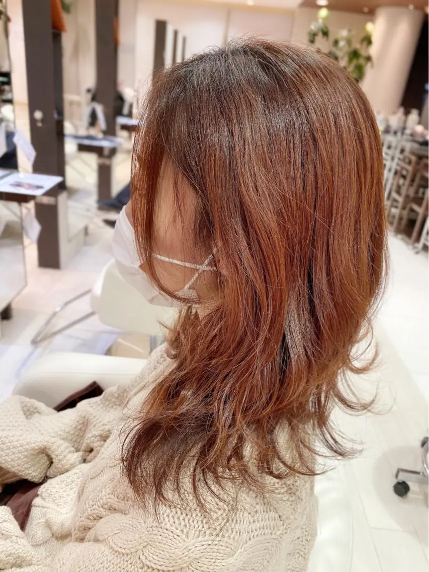 ミディアム くびれヘア レイヤーカット 外ハネヘア 六丁の目/伊藤 /大人可愛いショートのヘアスタイル