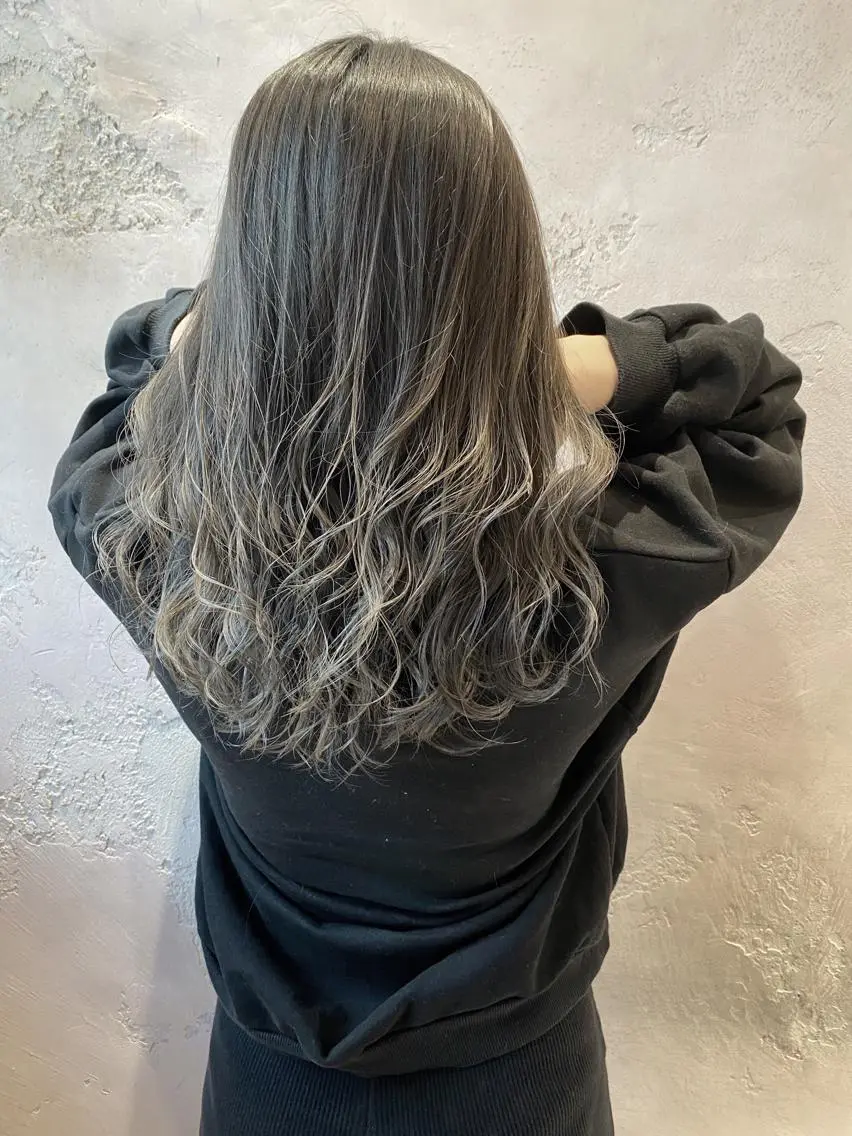 セミロング ヘアカラー トリートメント ブリーチなしダブル カラー縮毛矯正　下野のヘアスタイル