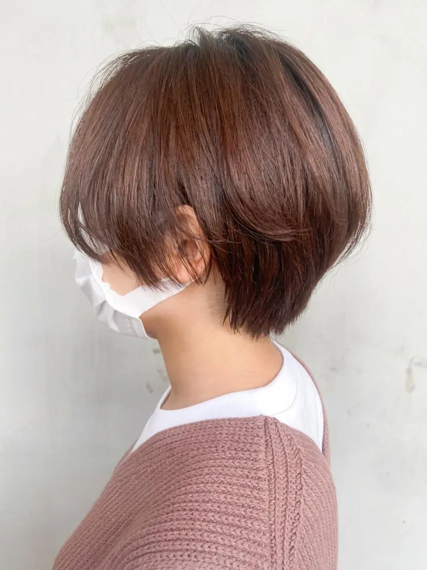 ショート カラー パーマ ヘアアレンジ ブラウンカラー ショートヘア ITbyALBUM 浦和店のヘアスタイル