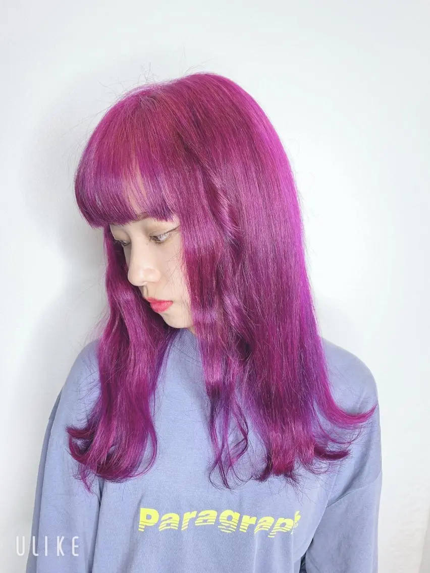 セミロング カラー パープルカラー ヘアカラー トリートメント 似合わせ/ カラー.岡田友仁のヘアスタイル
