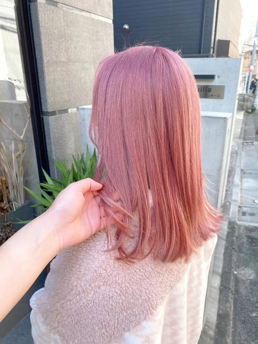 ミディアム カラー ピンクカラー ヘアカラー トリートメント kaho🧸 / 大人styleのヘアスタイル