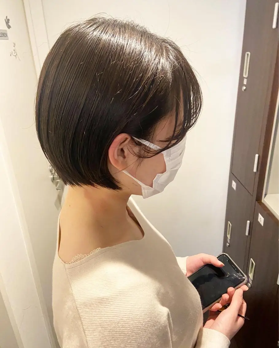 ショート カラー パーマ ヘアアレンジ メンズ キッズ ネイル マツエク・マツパ アイブロウ メンズハイライト メンズパーマ ブラウンカラー ケアカラー 透明感カラー 久木原 ゆりのヘアスタイル