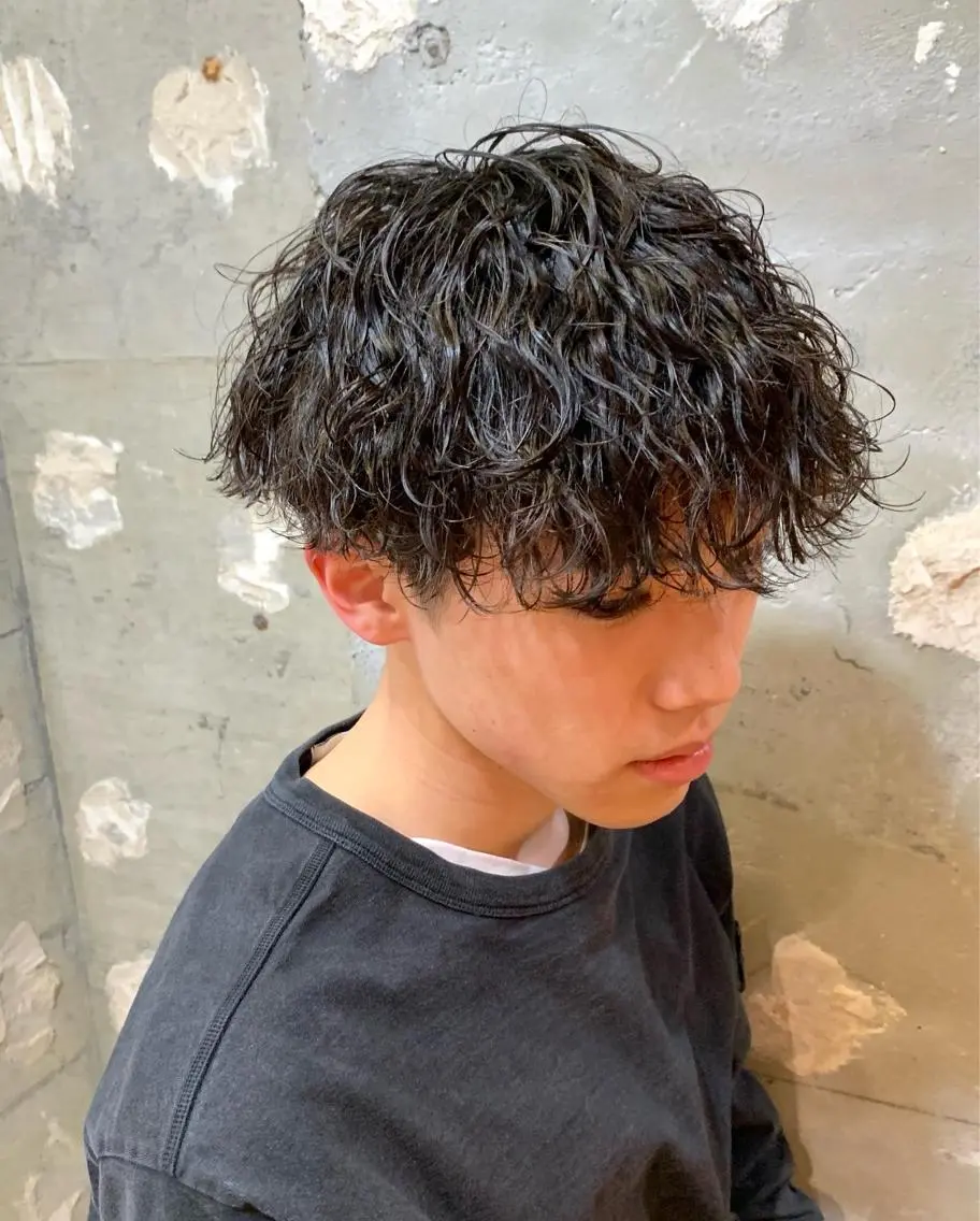 ショート メンズ メンズパーマ 波巻きパーマ tension 【テンション】のヘアスタイル