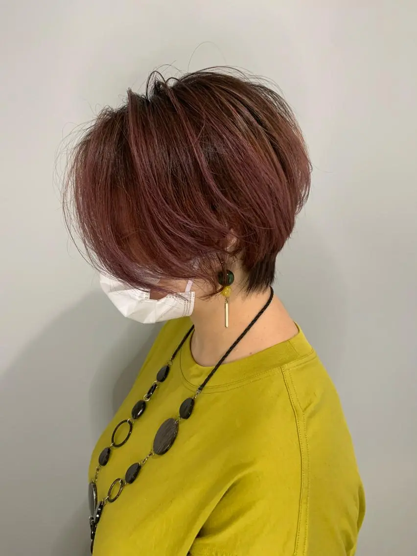 カラー バレイヤージュ ピンクカラー カット ヘアカラー トリートメント APSEE メンズカラー特化のヘアスタイル