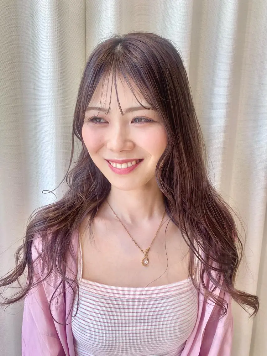 ロング カラー ブリーチ ブラウンカラー 増井 彩乃のヘアスタイル
