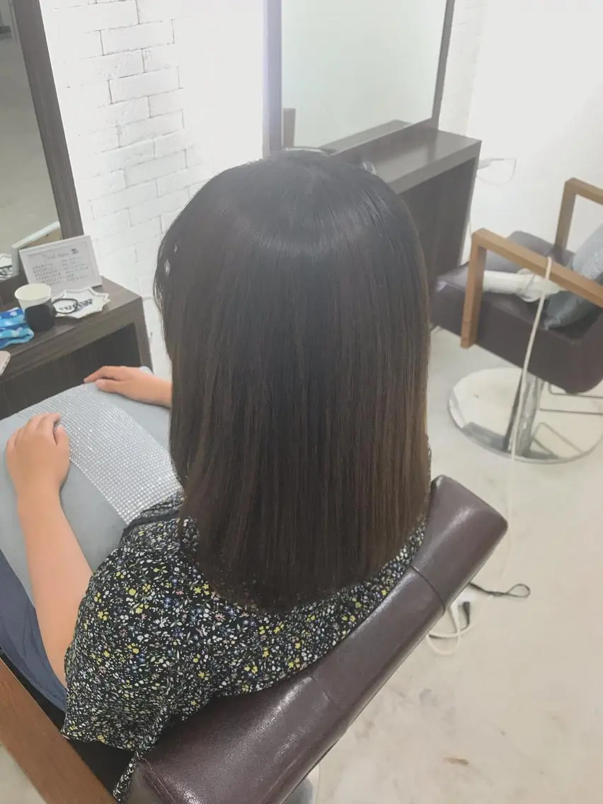 ミディアム パーマ 縮毛矯正 マンツーマン/透明感 foi hairのヘアスタイル