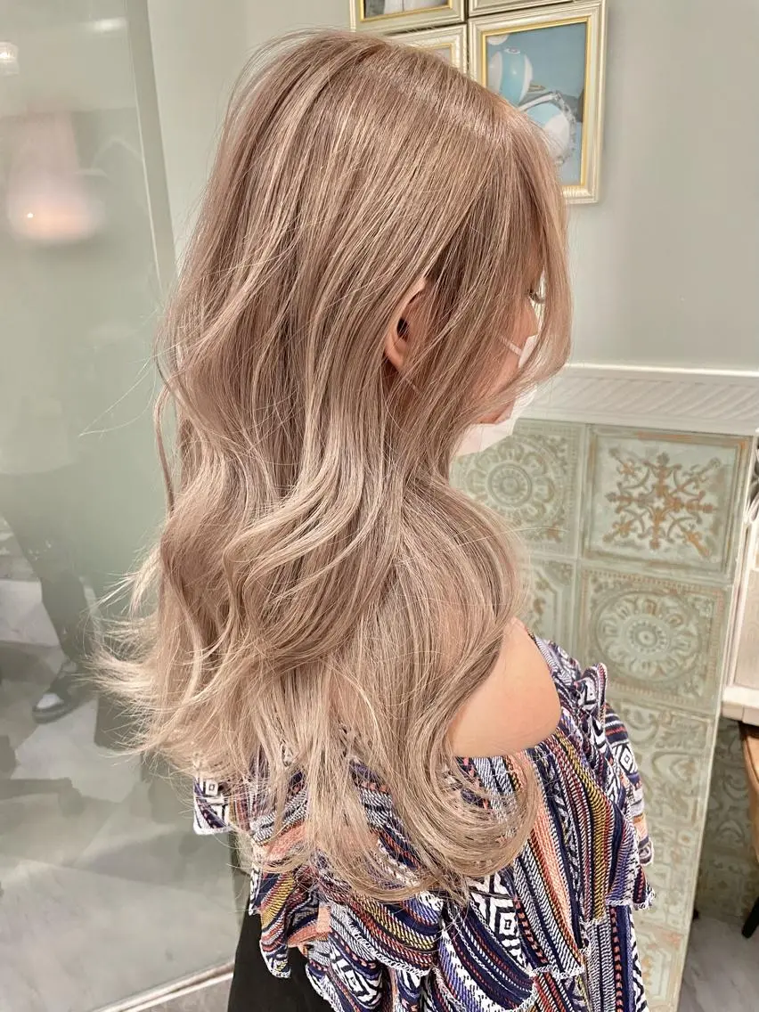 セミロング カラー ブリーチなし 透明感カラー/艶髪のヘアスタイル