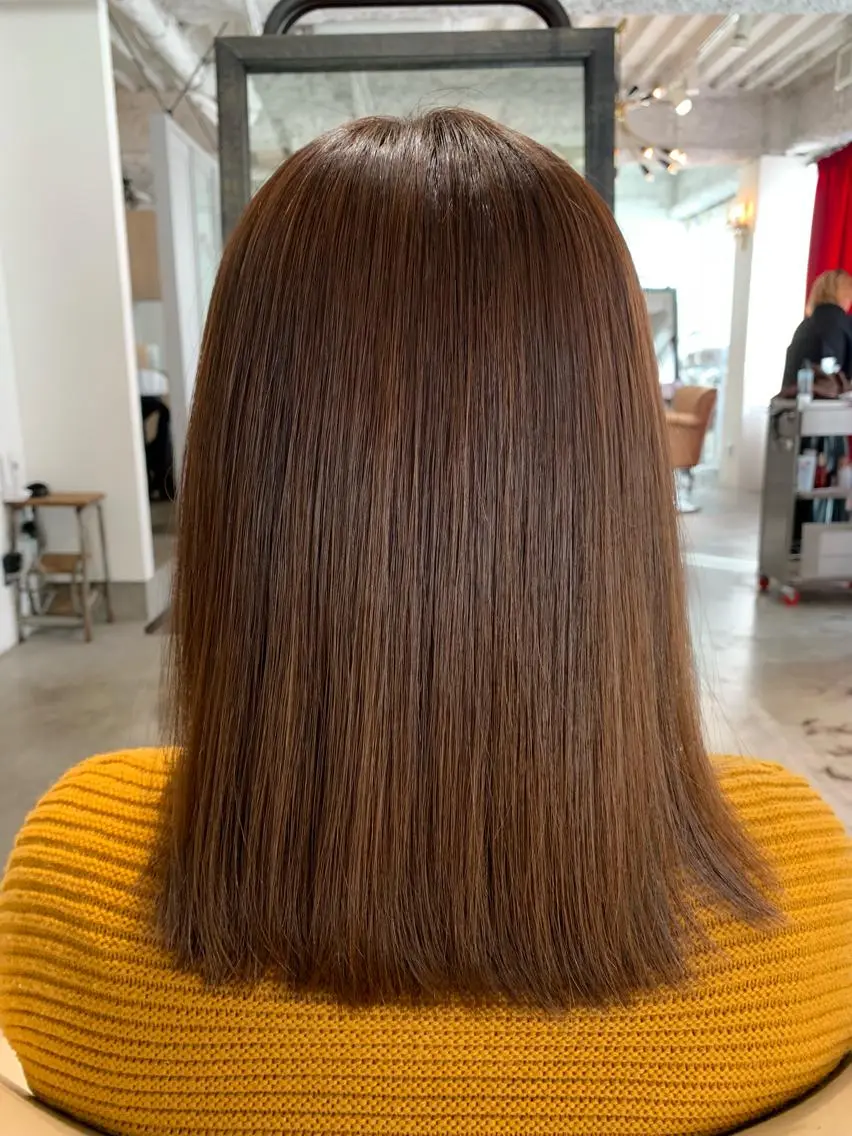ミディアム カット 縮毛矯正 妙見 知洋のヘアスタイル