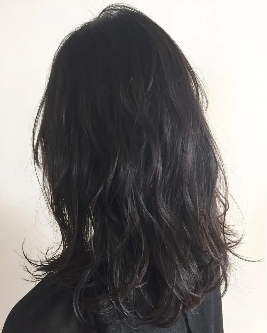 ミディアム セミロング カラー パーマ conne& ririのヘアスタイル