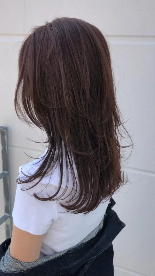 セミロング カラー ブラウンカラー レイヤーカット クドウレイ fifth神南のヘアスタイル
