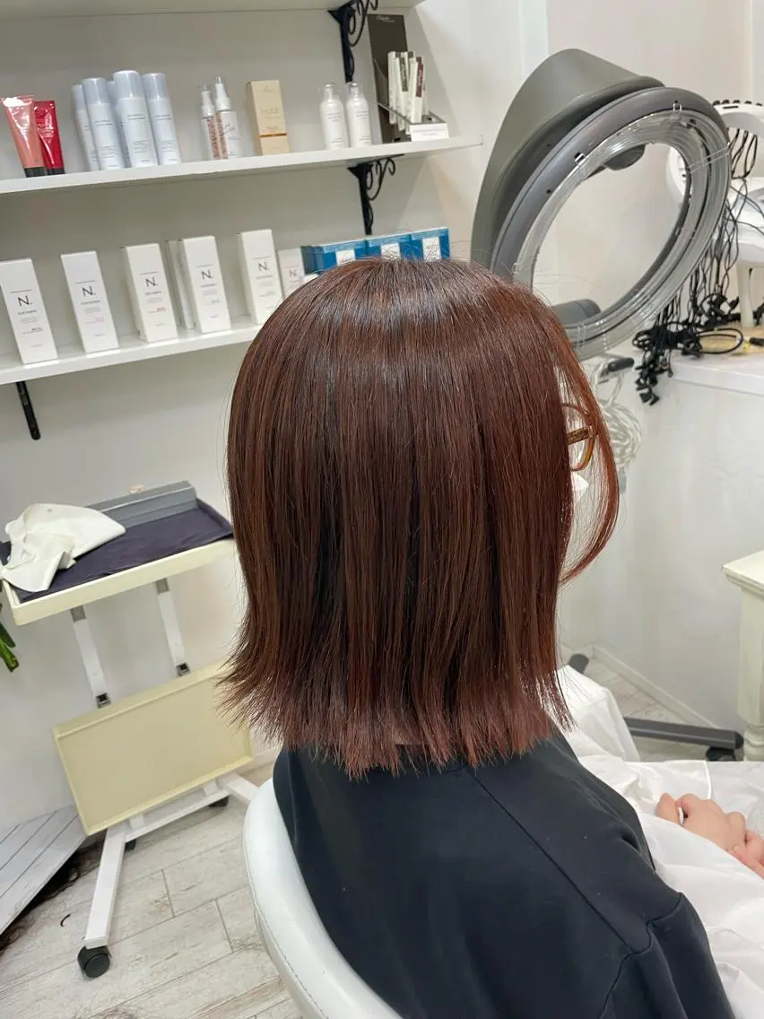 ミディアム カット ヘアカラー 新籾 尚哉のヘアスタイル