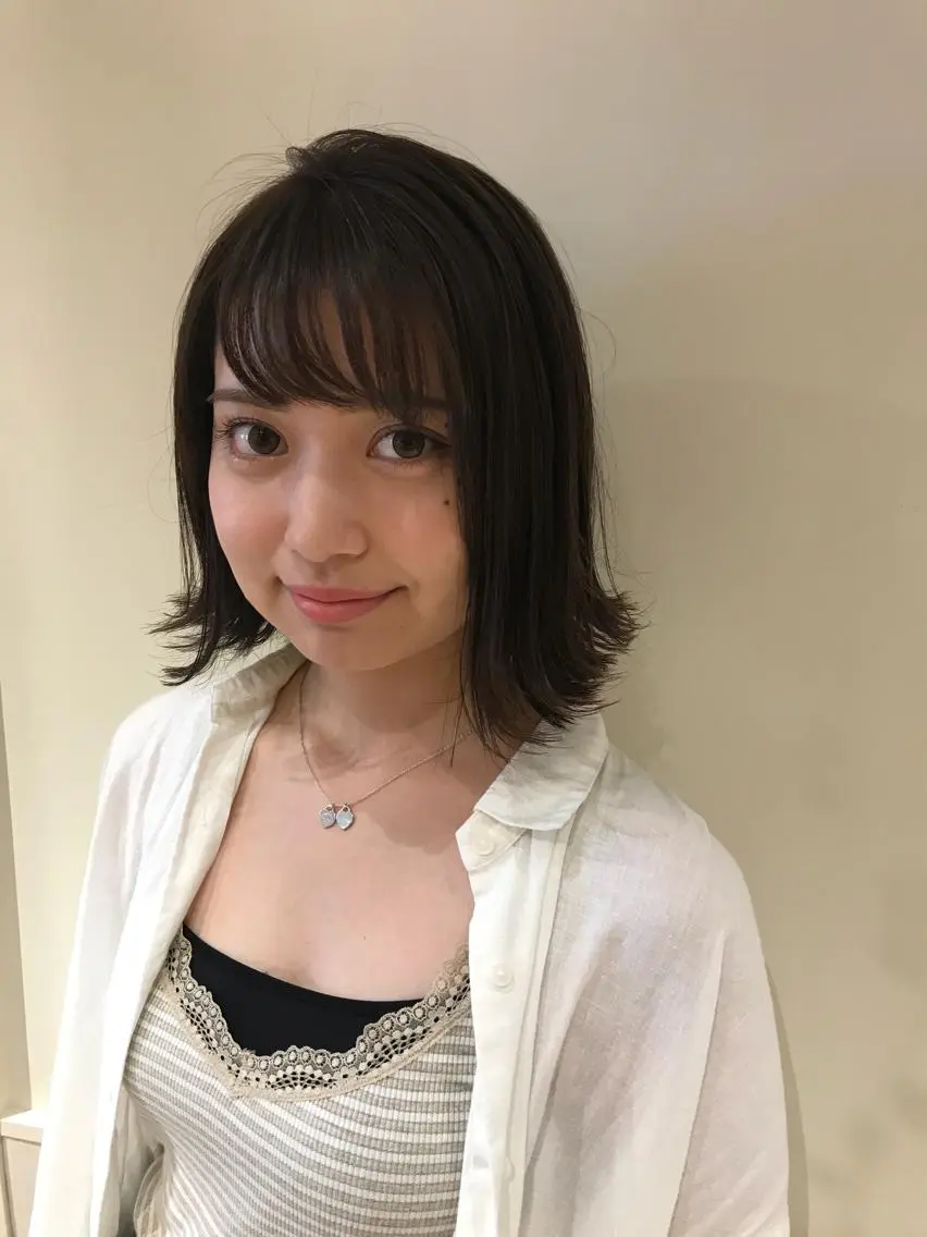 ショート カラー グレージュ ハイライトカラー ハイライト シースルーバング 清水　ちひろ ✄トップスタイリストのヘアスタイル