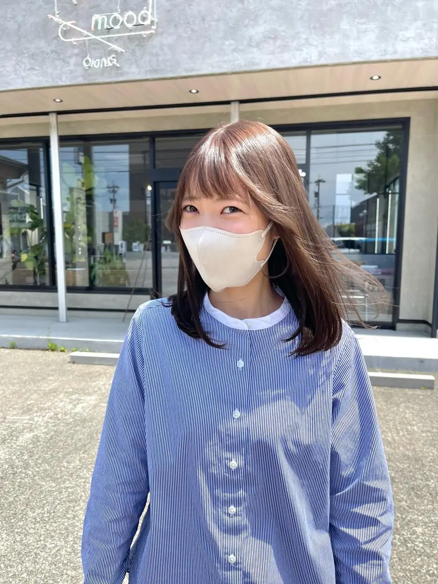 ミディアム カラー カット ヘアカラー トリートメント 一ノ瀬 暁のヘアスタイル