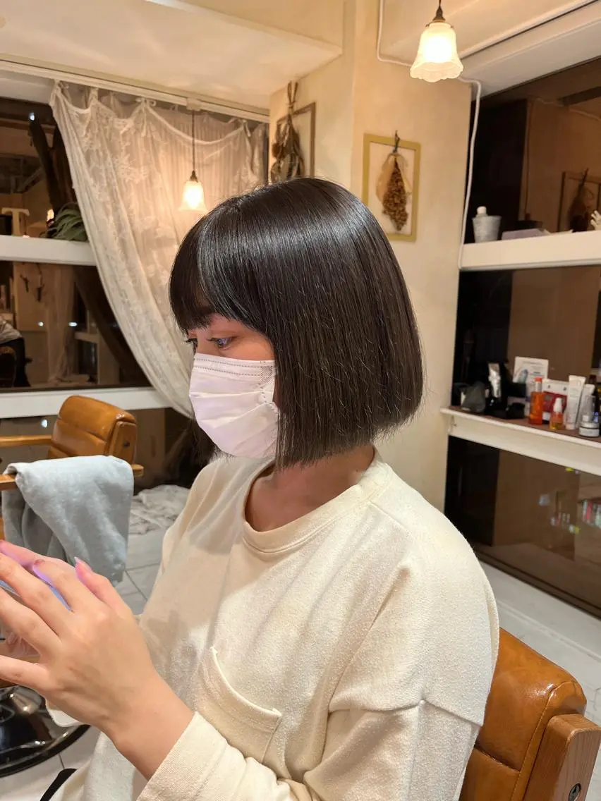 カラー 【ボブ/暖色カラー】 nanohaのヘアスタイル