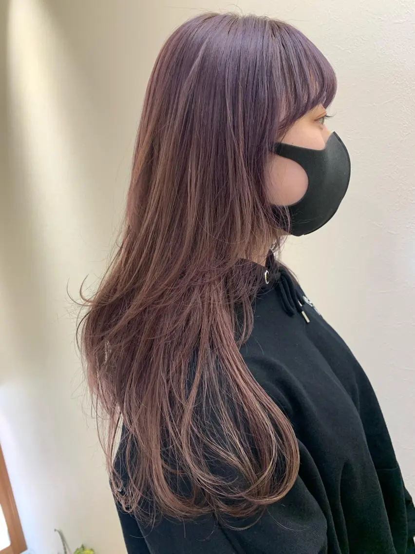 ロング カラー ベージュカラー ブリーチ ラベンダーカラー ラベンダーベージュ カット ヘアカラー トリートメント hubhair レイヤー/透明感のヘアスタイル