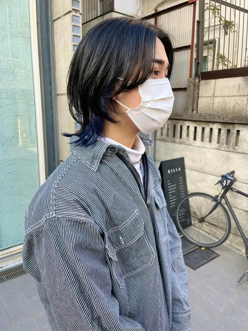 カラー メンズ ブルーカラー ブリーチダブルカラー 【koide】のヘアスタイル