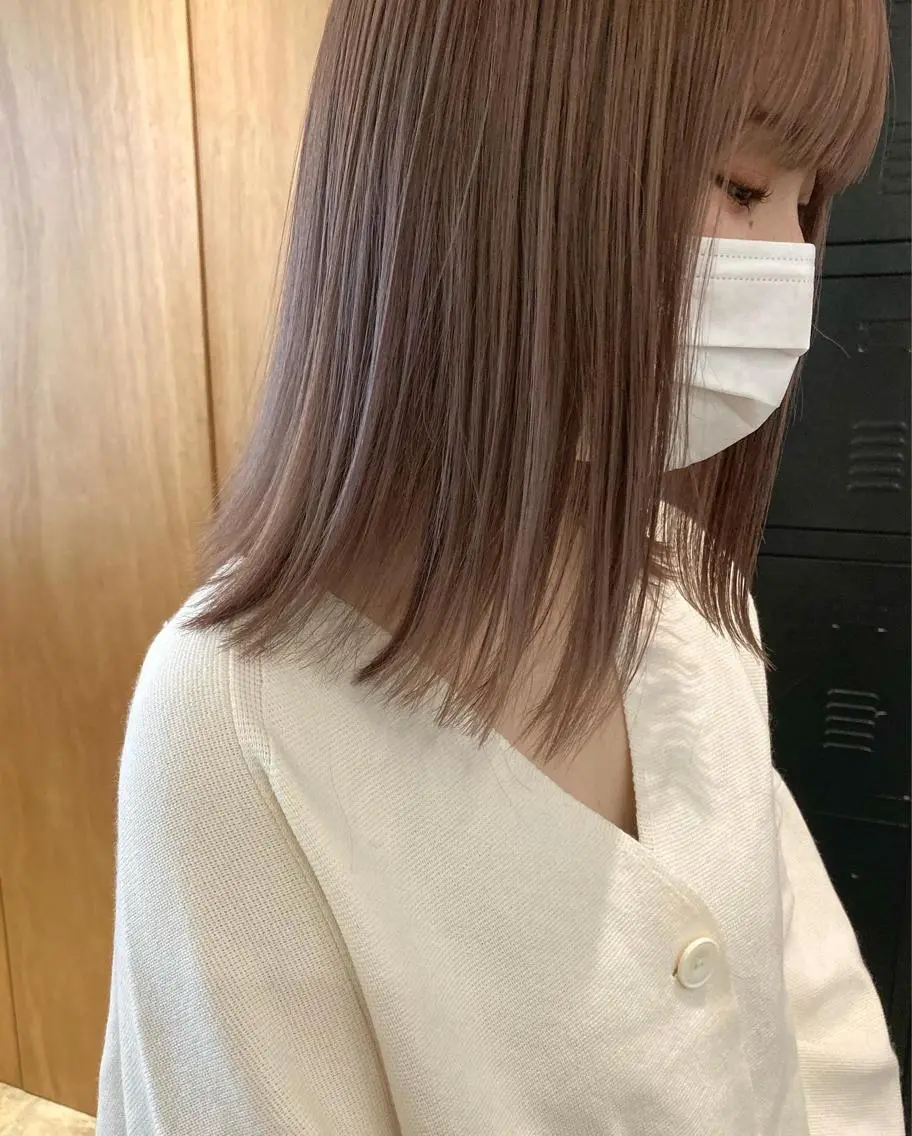 ミディアム カラー グレージュ ピンクカラー カラーリスト菅野 竜矢🌈のヘアスタイル