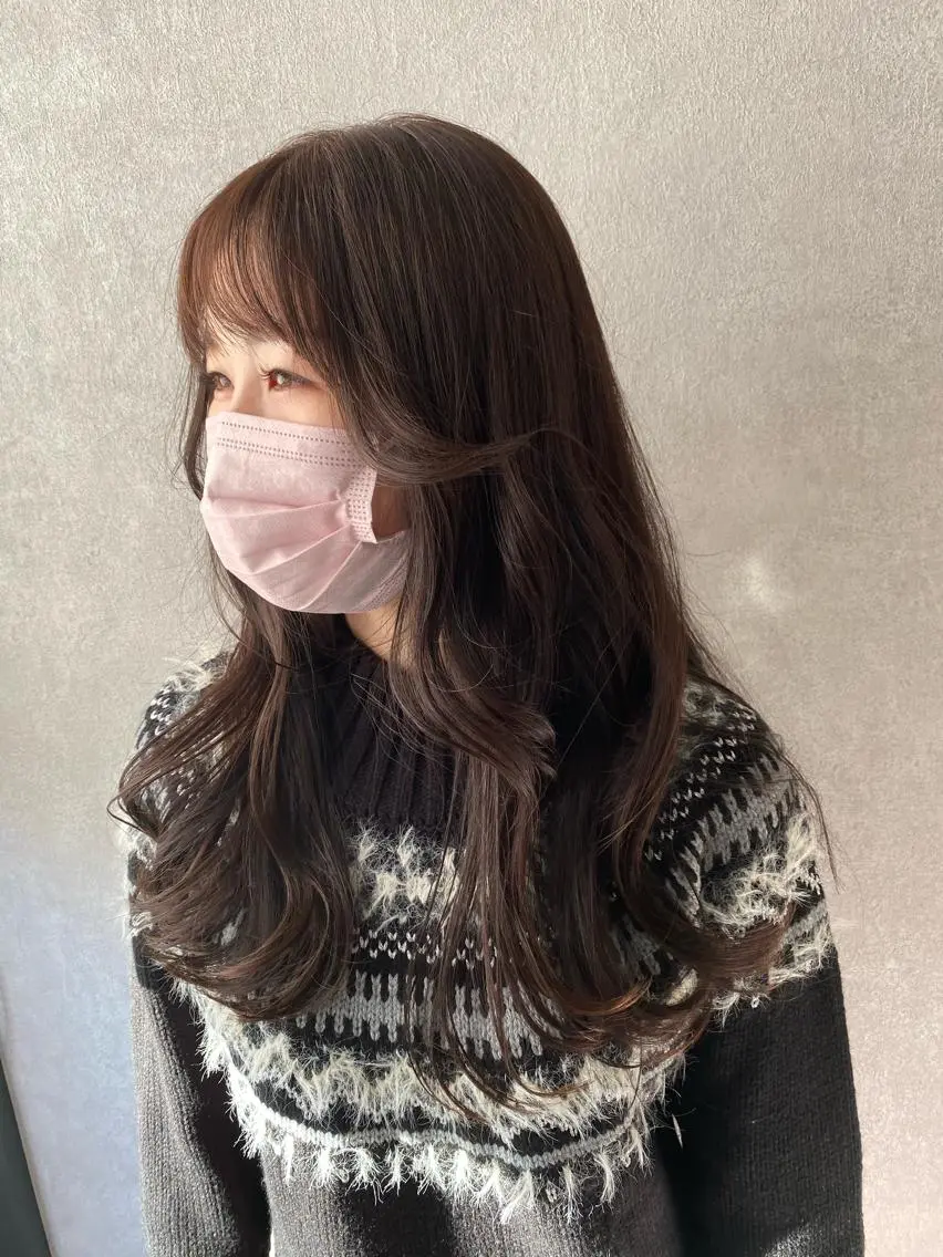 ロング カラー ヘアアレンジ アッシュ アッシュブラウン ブラウンカラー ヨシンモリ 韓国風ヘア 伊藤 早人のヘアスタイル