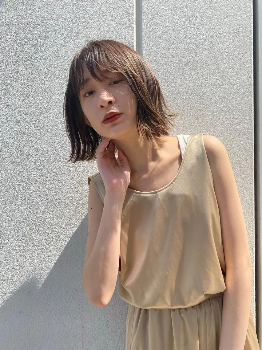 ミディアム カラー ヘアカラー トリートメント 🥃まろやかカラー/ ボブ🥃yujiroのヘアスタイル